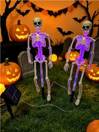 Halloween Solar Bat & Skeleton Garden Stake Lights – 2 Pack