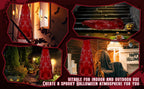 Horror Halloween Outdoor Decoration 59inch Creepy Corpse Props Set Scary Fake Bloody Body Bag Haunted House Hanging Decorations