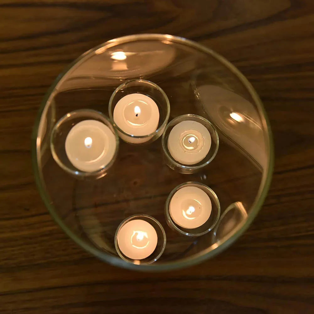 Glass Hurricane Candle Holder for Tea Light,Clear Cylinder Pillar Candle Holder for Wedding Parties Table Centerpiece Decoration