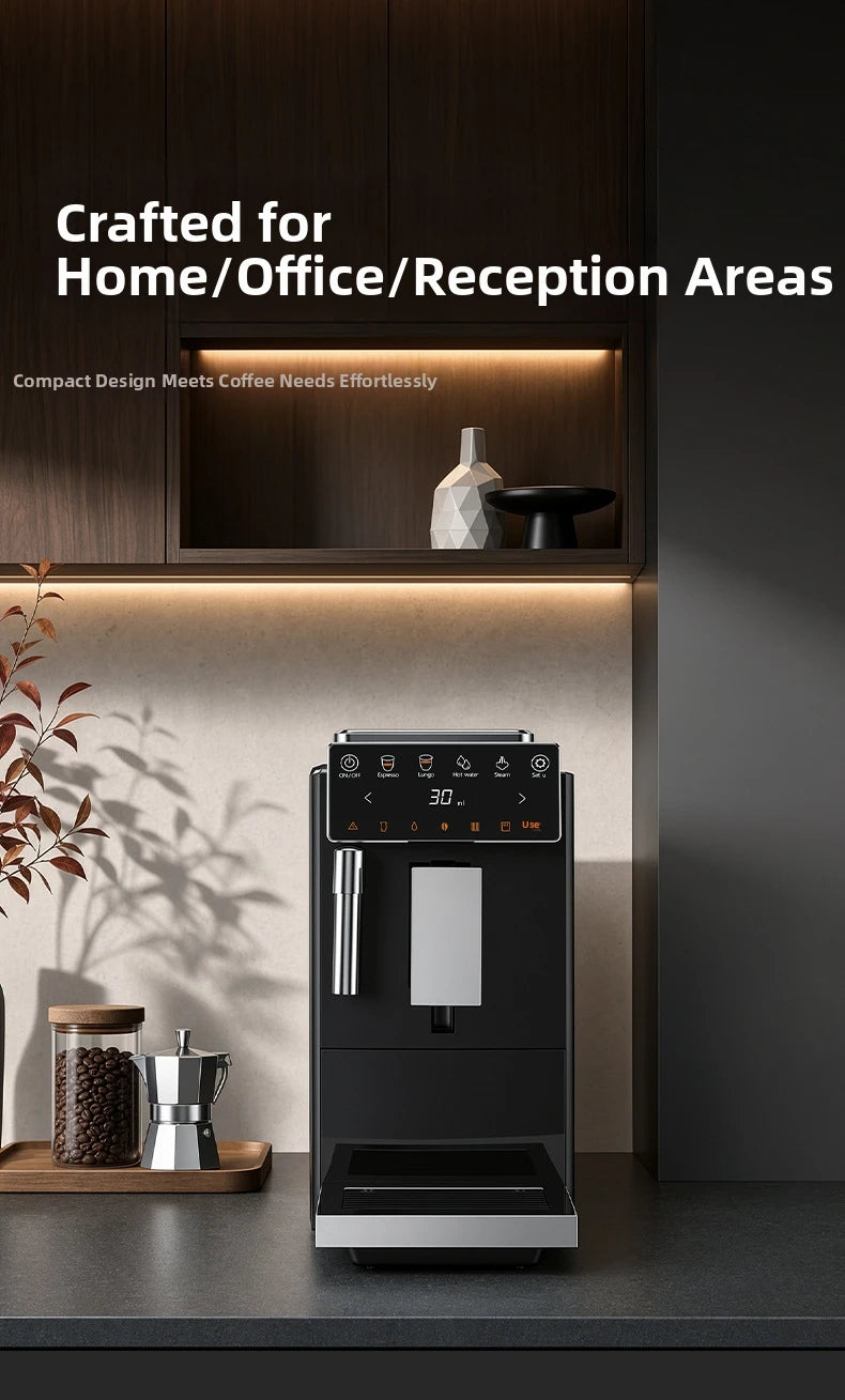 Automatic Espresso Machine with Smart Color Screen, Built-in Grinder & Steam Wand, 20Bar Pressure Coffee Maker for Home, Cappucc