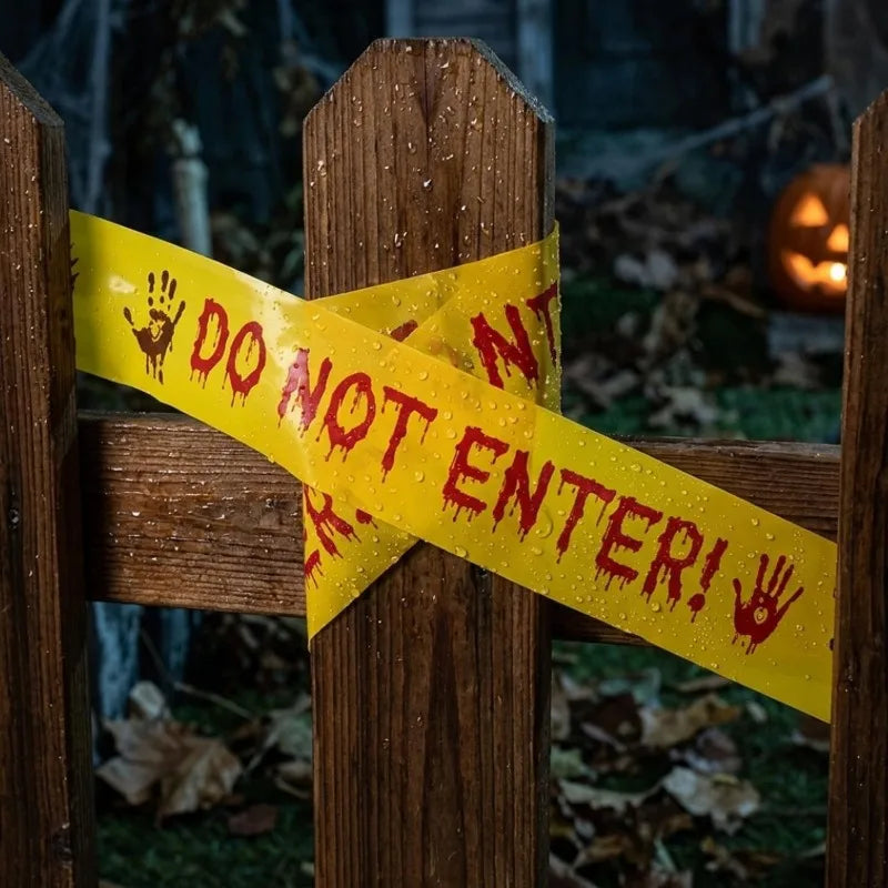 Warning Tapes Halloween Decoration Do Not Enter Roll for Door Windows Yards
