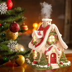Gingerbread House Incense Burner, Lodge Incense Burner Ornament with Night Light, Christmas Cottage Gingerbread Incense Burner