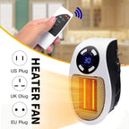 Plug In Electric Heater 500W Portable Room Heater Remote Control Mini Radiator Heating Stove Home Appliance Warmer