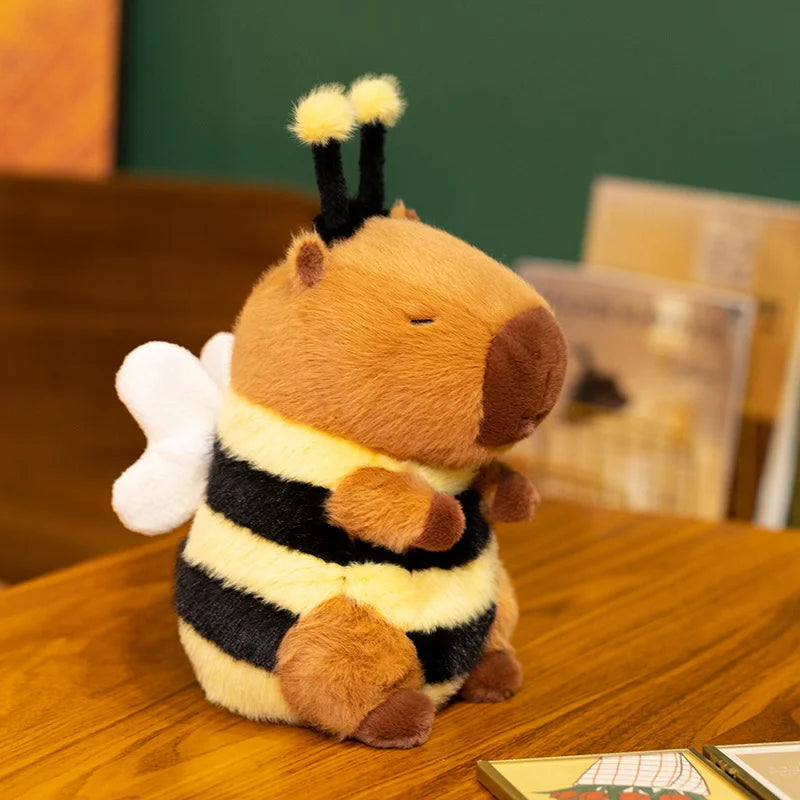Cute Bee Capybara Plush Toy Creative Simulation Bee Capybara Plush Doll Soft Stuffed Animal Toy Kid Birthday Gifts Room Decor