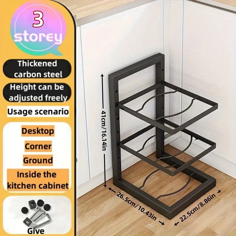 Adjustable Stainless Steel Pot & Pan Organiser Rack
