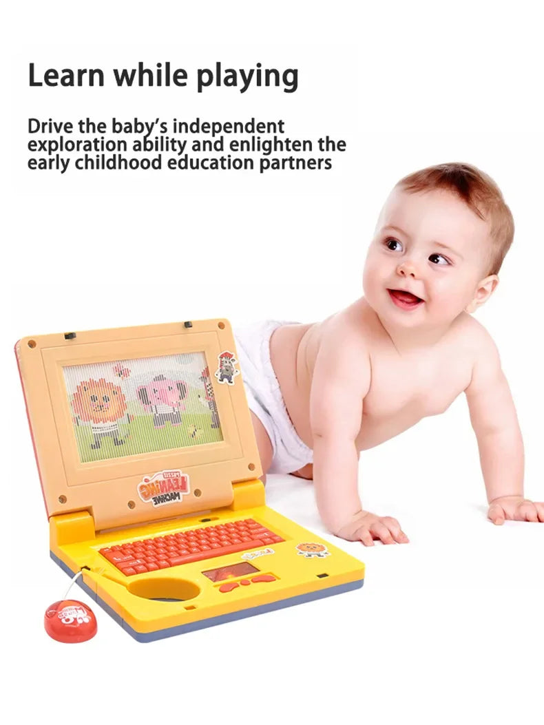 Mini Notebook Musical Toy Laptop Portable Integrated Toddler Puzzle Learning Machine Fake Computer Enlightening Birthday Gifts