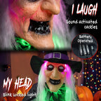 HOMCOM Life-Size Animated Halloween Witch – 200cm