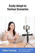 3-in-1 Multi-Phone Live Streaming Stand for TikTok  YouTube - Handheld Tripod