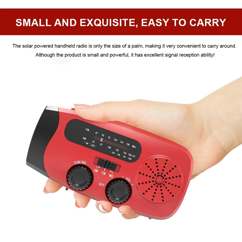 Multifunctional Solar Hand Crank Radio FM AM WB  Flashlight Power