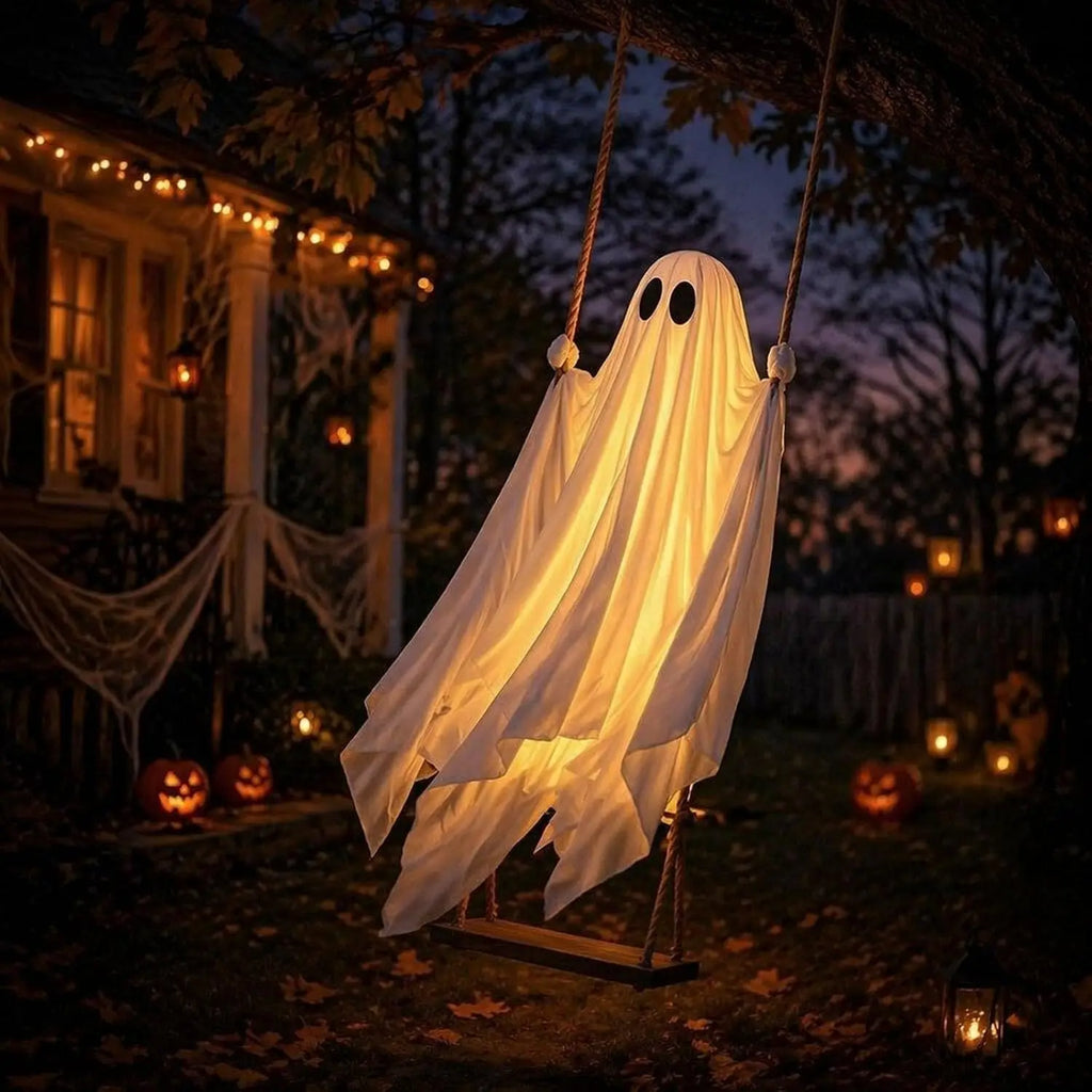 Swinging Ghost Outdoor Decoration,  Halloween Swinging Ghost Yard  Swing Ghost