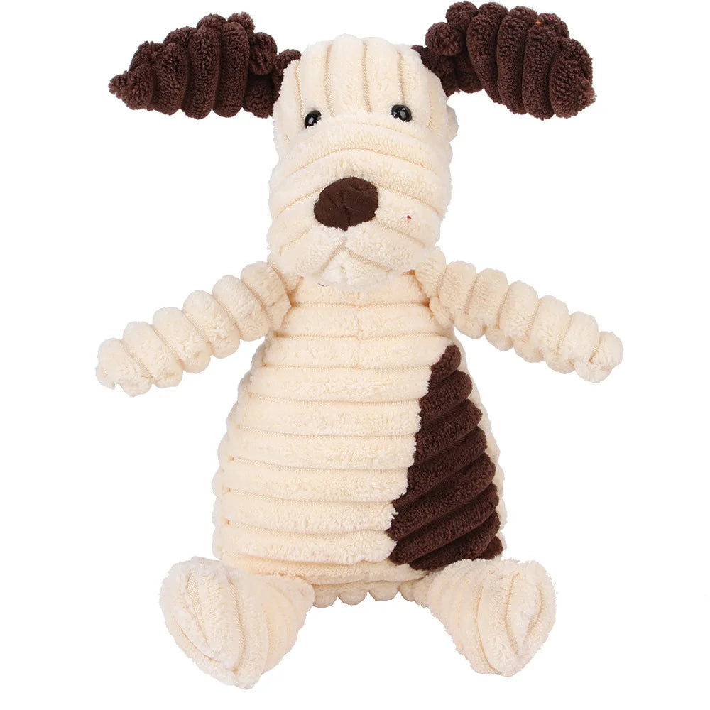 Corduroy Plush Squeaky Dog Toy – Animal Designs