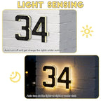 LED Solar House Number Light Waterproof Address Plate with Light Sensor for Home Entrance Yard Wall Outdoor Decoration