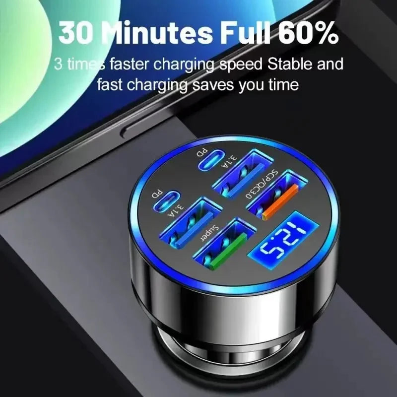 350W USB Car Charger PD QC3.0 USB C Car Phone  charger