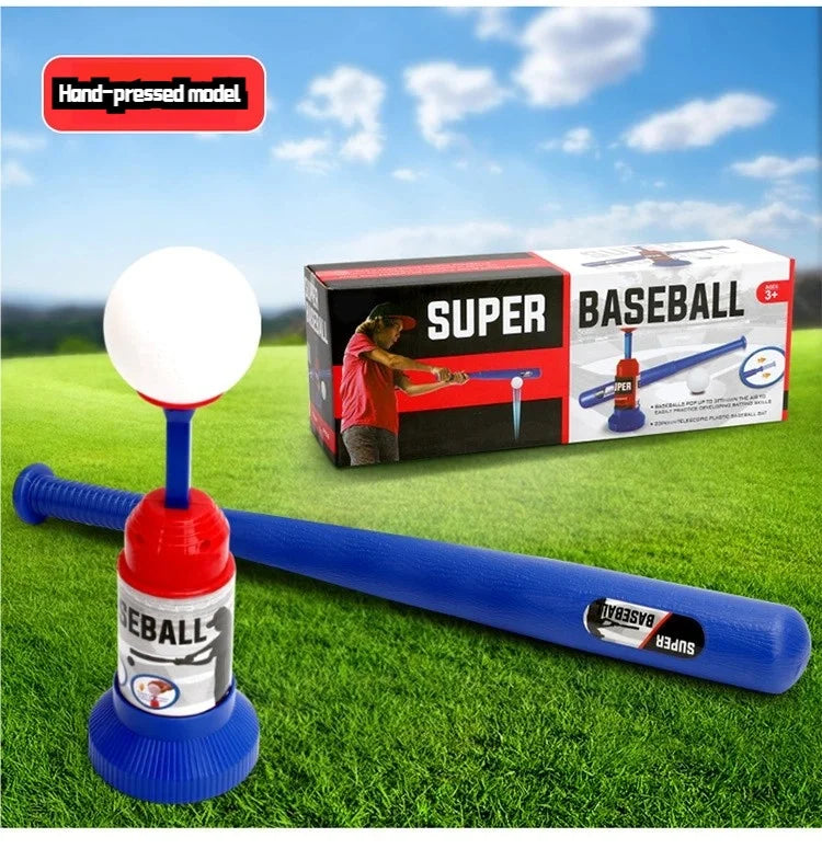 Baseball Launcher Toy, 2-in-1 Foot-Operated/Manual Press Ball Pitching Machine Indoor and Outdoor Interactive Sports Game for Kids, Kinde
