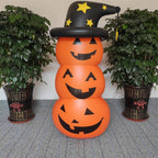 Stacked Pumpkin & Ghost Halloween Inflatable Decoration