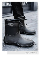 Men Rain Boots Fashion Mid-calf Rubber Boot Outdoor Waterproof Garden Work Shoe Non Slip Fishing Rubber Galoshes Men Rubberboots