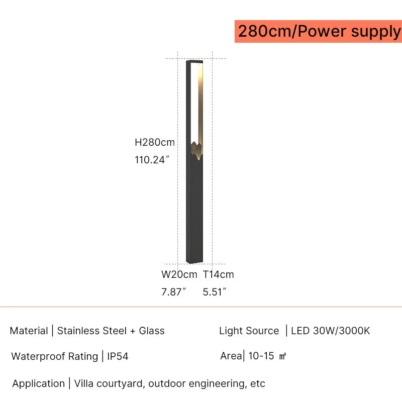 IP65 Stainless Steel Outdoor Bollard Lights — 38–280cm
