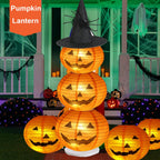 Halloween Pumpkin Lantern Jack O Hanging Paper Lanterns With Lights for Halloween