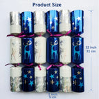 12 Inch Christmas Crackers Set of 6pcs, Christmas poppers, Christmas crackers with snap and prizes for adults
