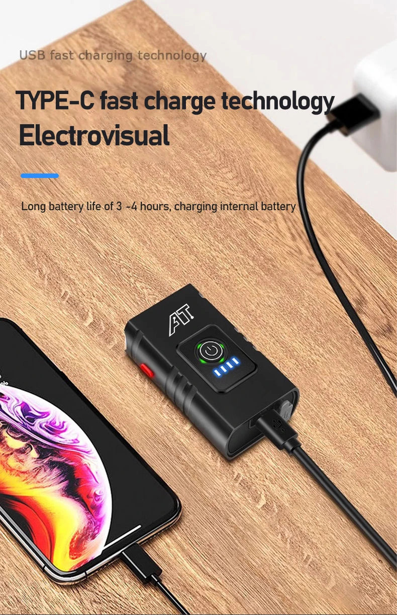 2 T6 Bicycle Front Light Type-C Charging Bicycle Headlight MTB Road Bike Headlamp for Night Riding Safety Cycling Accessories