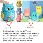 Classic Wind Up Interactive Owl Shaped Press Mechanical Sliding Toys for Boys Girls Birthday Xmas Gift