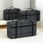 Large Capacity Portable Folding Duffel Bag Hand-Held Clothing Storage with Double Zipper Padded Wardrobe Organizer for Moving