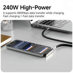 Type C Phone Charging Bracket Adapter 240W Fast Charging OTG USB-C Male to USB-C Female Converter With foldable Holder