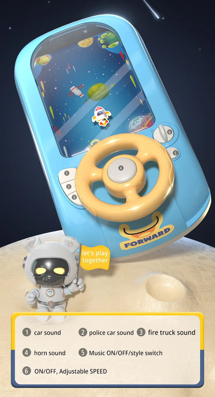 Children's Steering Wheel Driving Toys Vehicle Electronic  Game