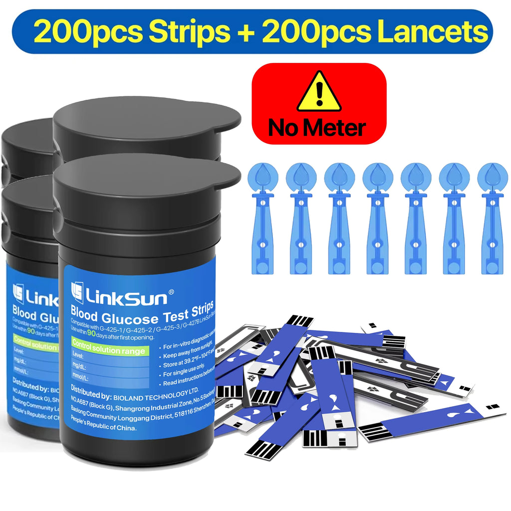 LinkSun G-425-1 Blood Glucose Meter Kit 50/100pcs Test Strips Lancets for Diabetes Monitor Digital Glucometer Blood Sugar Meter