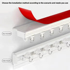 Ultra Thin Self-adhesive Curtain Track Set No Drilling Silent Sliding Rail Ceiling Or Wall Installation For Bathroom Cabinets Ro