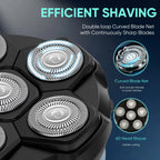 Electric Head Shavers for Bald Men -  Waterproof 6D Magnetic Stainless Head, Upgraded Smooth Shave, Wet & Dry, Type-C Charging, Easy Clean, LED Display, Gifts for Men