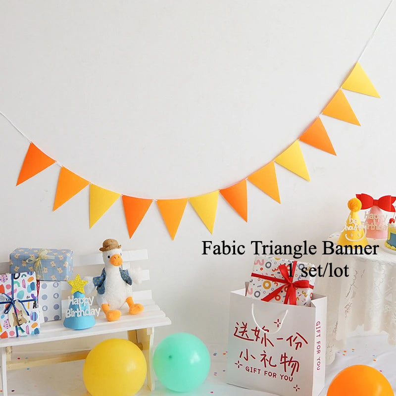 Boho Pom Pom Autumn Garland – Orange & Beige