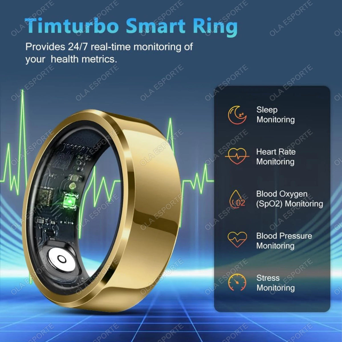 2026 Smart Ring Blood Pressure Heart Rate Sleep Monitoring