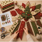 2026 DIY Sewing Kit Christmas Door Hanging Wreath Quilted Fabric DIY Handmade Christmas Tree Holiday Craft Home Decoration Gifts