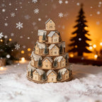 Wooden Christmas Advent Calendar 24, Days House Shape Countdown Ornament, Xmas Tree Decoration Gift For, Kids Home Party Decor