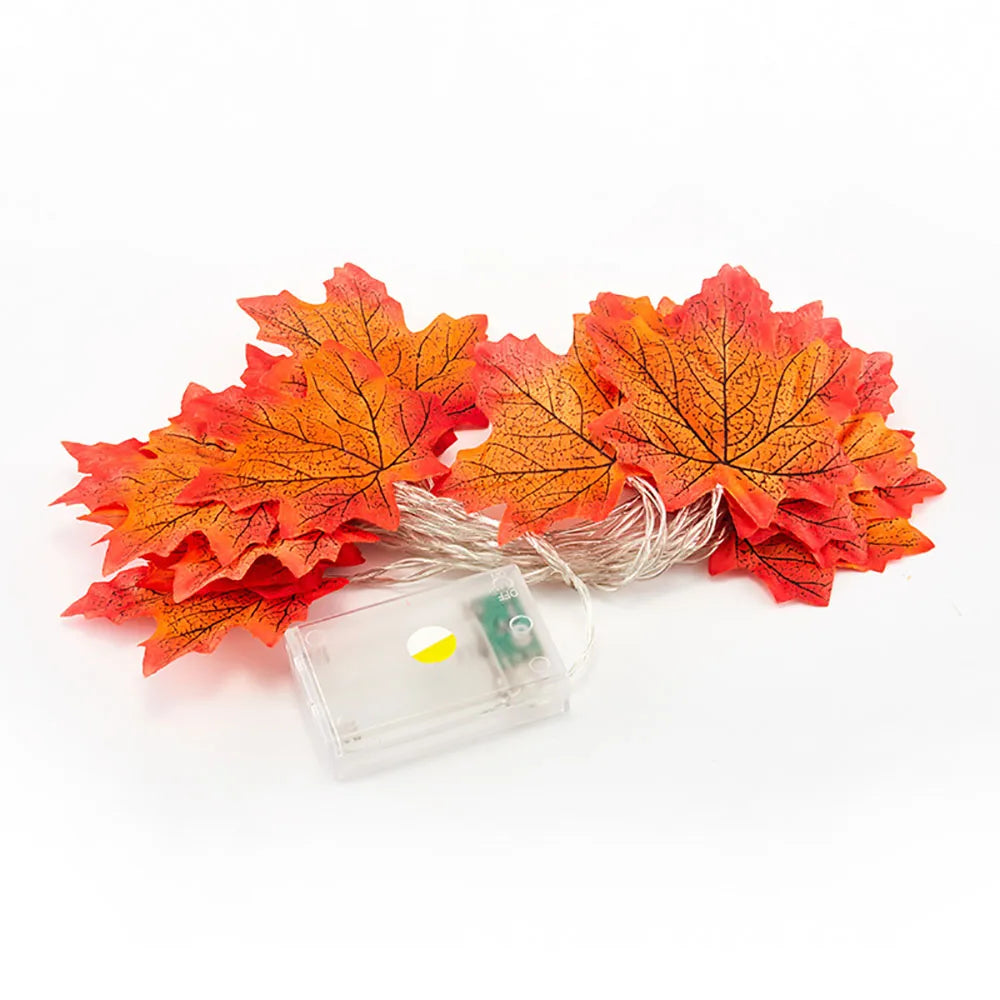 Autumn Maple Leaf LED String Lights – 2m, 3m or 6m