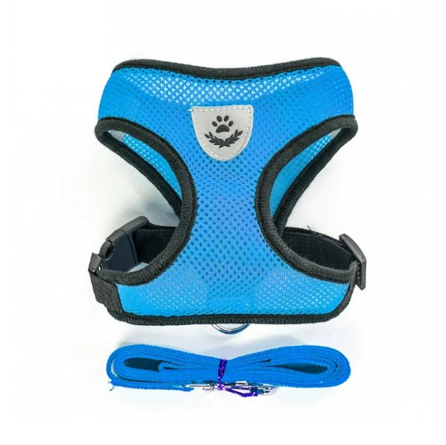Breathable Mesh Dog & Cat Harness with Lead – S to XL