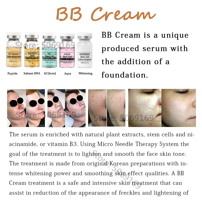 8ml BB Cream Serum Ampoule Starter mix Kit with add foundation with niacinamide/peptide for effective brightening anti-agin