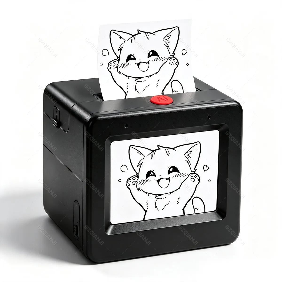 AI Voice Smart Thermal Printer! 58mm Mini Portable Bluetooth Photo Sticker Picture Print Device Fun Print with White Color Paper