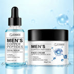 JUINHOU Men Face Serum&Cream Kit Copper Peptide Hyaluronic Acid Hydrating Firming Soothe Rough Skin Revitalize Dull Skin Man Day