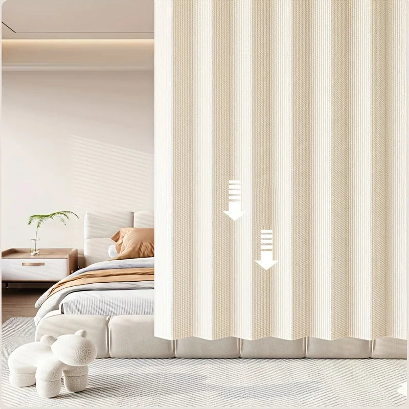 High-Quality Foldable Shower Curtain with Hooks & Ties, Invisible Wet-Dry Separation, Easy Store, Modern Home Decor Style