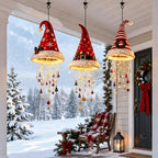 Christmas Santa Hat Chandelier DIY Lighted Hanging Chandelier Xmas Ornaments Glow in the Dark New Year Festive Party Decoration