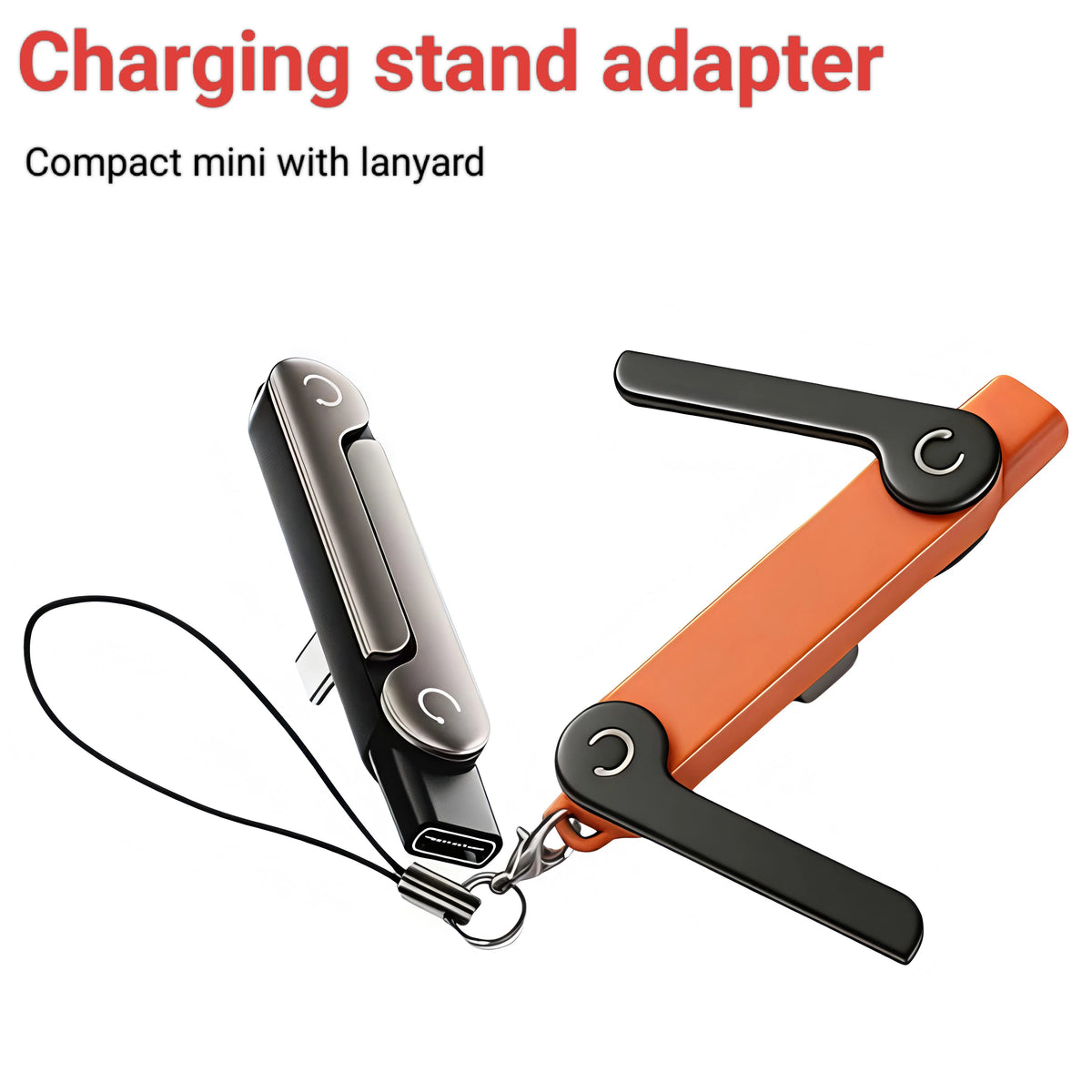 Type C Phone Charging Bracket Adapter 240W Fast Charging OTG USB-C Male to USB-C Female Converter With foldable Holder