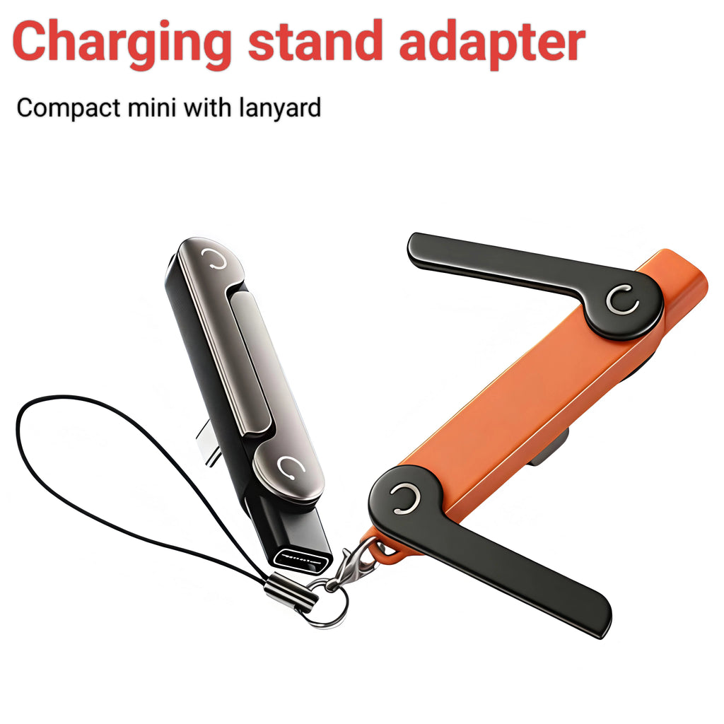 Type C Phone Charging Bracket Adapter 240W Fast Charging OTG USB-C Male to USB-C Female Converter With foldable Holder