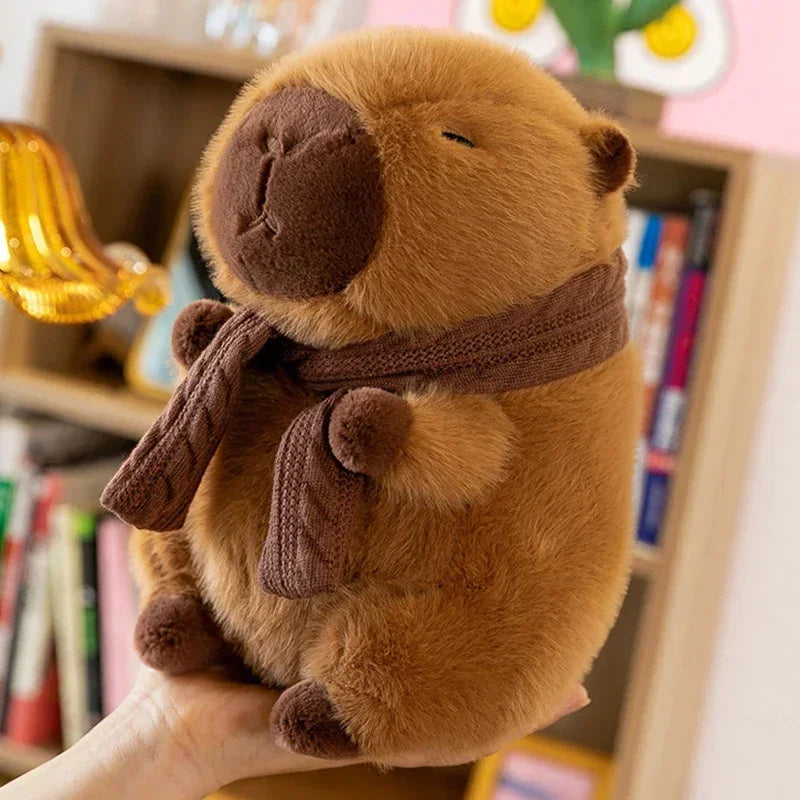 25-30CM Hot Plush Stuffed Doll Cute Scarf Pufferfish Plush Kawaii Animal Toy Children's Birthday Gift Capybara Doll Kids Toys