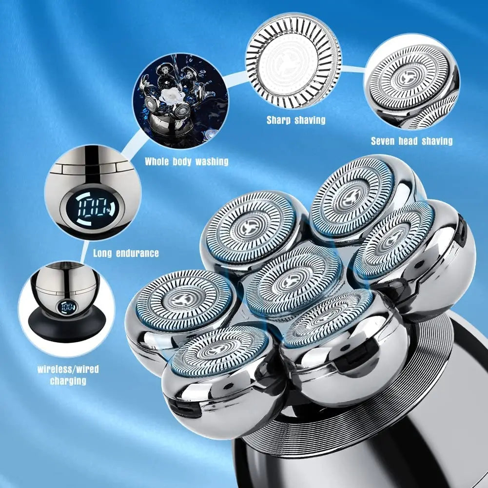 Razors for Men 5 In1 Bald Head Shaver Multifunctional Grooming Kit Cordless Bald Machine for Man Electric Shavers