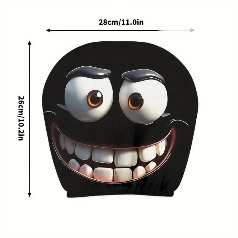 1/2pcs Funny Cartoon Eyes Car Headrest Covers Double-sided Universal Fit Car Headrest Covers for Auto Front Seat Rest Decoration