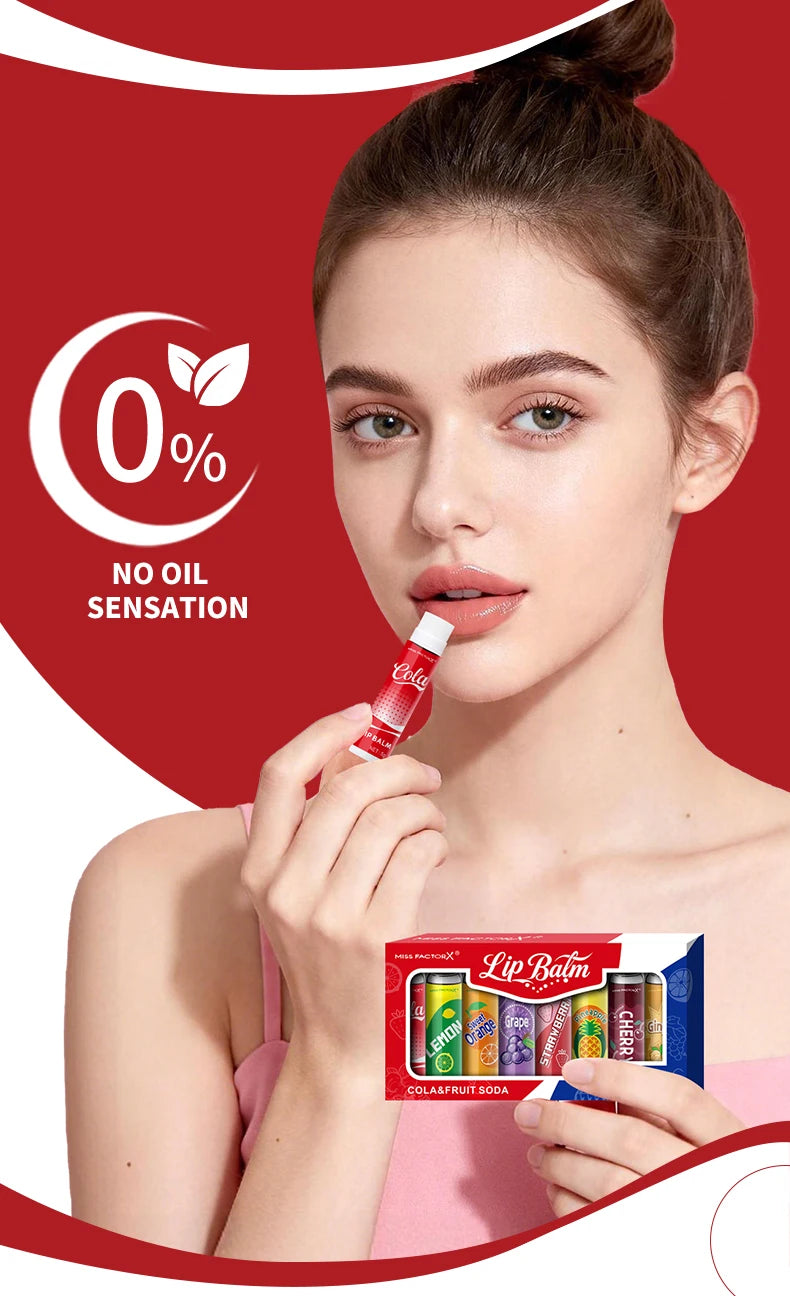 8PCS Soda-Inspired Lip Balm Set, Long-Lasting Moisture & Anti-Chapping Gift Giving