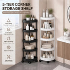 5 layer triangular cornerStorage Shelf, bathroom Storage Rack, 360 degree rotatable for bedrooms bathrooms kitchens living rooms
