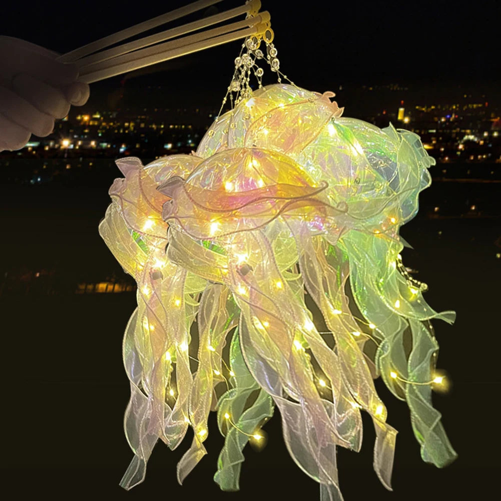 Jellyfish Colorful Nightlight Button Battery Hanging Ceiling Lantern